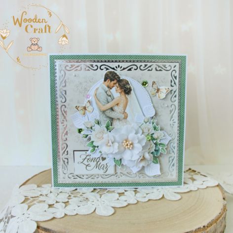Romantyczna kartka ślubna "Lovely Day Green1"