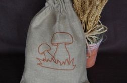 Lniany grzybowy woreczek