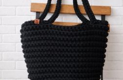 Torebka damska czarna ,na ramię, koszyk z sznurka