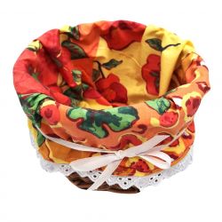 Koszyk Wiklinowy z Wkładem Materiałowym – Kolorowa Ozdoba 18x12 cm