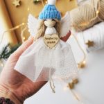 Makramowy Aniołek na święta - zawieszka  - 