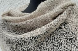 CHUSTA MGIEŁKA Z JEDWABIEM BEŻOWA