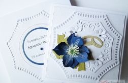 Kartka ŚLUBNA - granatowy clematis