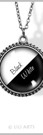 Medalion, naszyjnik - Black & White