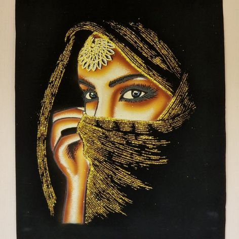 Obraz, 35x50cm, Beduinka, Płótno Faraońskie, Egipt, 100% oryginalny 04