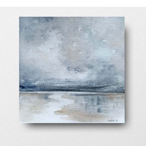 Pejzaż 78-akwarela formatu 20/20 cm 