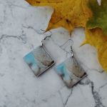 Kolczyki - Jesienny Liść w Turkusie - 4