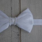 Retro opaska niemowlęca "Kokarda w bieli" - 