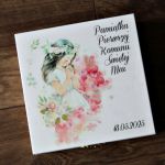 Pudełko na pieniądze z okazji Komunii Dziewcz - Pudełko na pamiątkę pierwszej komunii świętej pamiątka komunijna prezent komunijny dla dziewczynki personalizowana szkatułka komunia