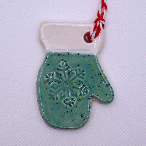 Ceramiczny pierniczek rękawiczka miętowa