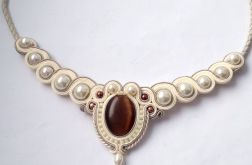 Naszyjnik - kolia Krem & Beż