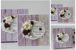 Kartka z pudełkiem zestaw ślubny 2e