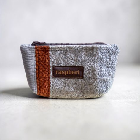 Mini szara kosmetyczka patchwork