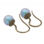 Kolczyki mosiądz z perłami Swarovski niebiesk - Kolczyki mosiądz z perłami Swarovski niebieskie 2