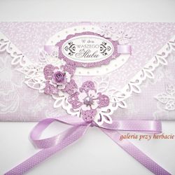 Kopertówka ślubna fioletowa