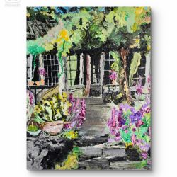 Obraz akrylowy na płótnie,  W ogrodzie, 30x24x1cm 