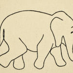 Mała torba eko bawełniana płócienna haft słoń - 