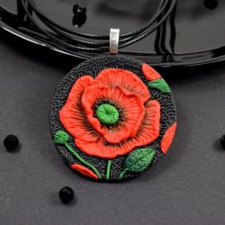 Naszyjnik "czerwony mak"