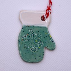 Ceramiczny pierniczek rękawiczka miętowa