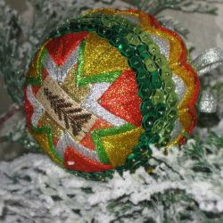 Brokatowo cekinowa bombka