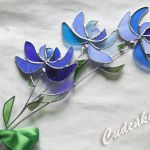 Kwiat Błękitny - technika Tiffany'ego - 