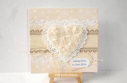 Beżowa kartka ślubna