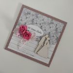 Kartka na ślub ślubna różowe różyczki  - 