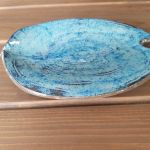 Patera ceramiczna liść błękitny - 