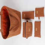 Zestaw prezentowy z lnu - jasny brąz / rudy - komplet pod choinkę