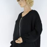 sweter - bluza z golden retriverem. - czarny sweter