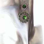 Piękne indyjskie kolczyki chromowo-zielone - 