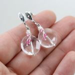 Kryształ górski Swarovski srebro - kolczyki listki - 