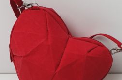Torebka czerwone serce origami