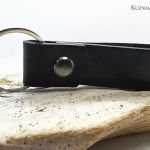 brelok męski skórzany - czarny - 