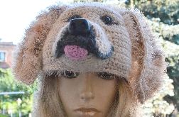 Czapka uszatka pies golden retriever 3d