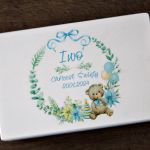 Personalizowany Kuferek Wspomnień Miś Błękit - Kuferek wspomnień, pamiątka Chrztu Świętego, prezent na roczek, pudełko na pamiątki z dzieciństwa, zdjęcia miś