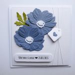 Kartka ślubna z niebieskimi kwiatami handmade - Kartka ślubna handmade z kwiatami