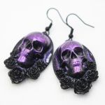 Kolczyki gotyckie z żywicy z czaszką 049 - 