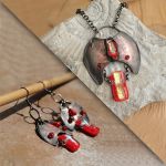 Płomień w szkle - kolczyki - 