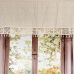 Zazdrostka Firanka Koronkowa Boho z Lnu do Kuchni Stylowa SHABBY 130/45cm - 