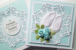 Kartka PAMIĄTKA CHRZTU z bucikami #15 /1