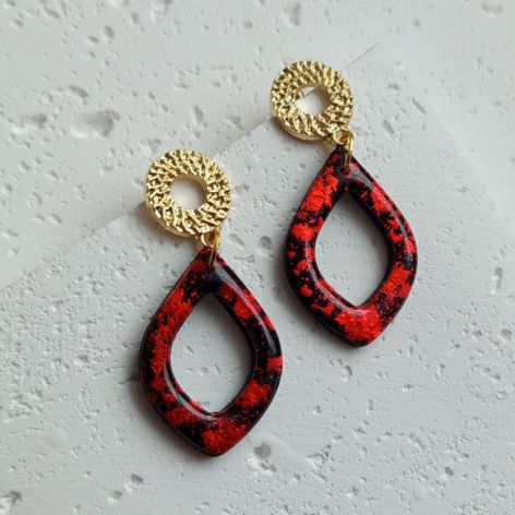 "Carnaval" no.1 - kolczyki z gliny polimerowej.