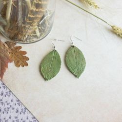 Kolczyki zielone liście