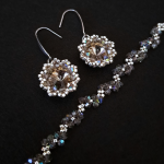 Kolczyki i Bransoletka "Black Diamond" - bransoletka i wiszące kolczyki