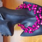 Naszyjnik/korale Fuksja - 