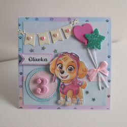 Personalizowana kartka na urodziny Paw Patrol Skye