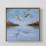 Białe łodzie-obraz akrylowy 60x60 cm  - 