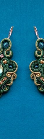 Kolczyki Zieleń & Złoto