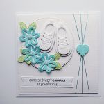 Kartka na Chrzest z bucikami dla chłopca - Kartka na Chrzest chłopca z bucikami