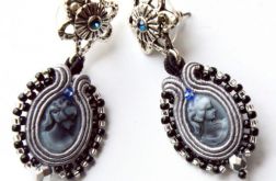 kolczyki sutasz kamea styl wiktoriański